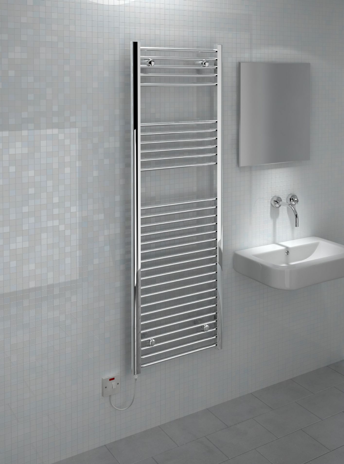 Kudox Electric Towel Rail Chrome 400W (500 x 1500mm) - Heating Bargains Online Shop